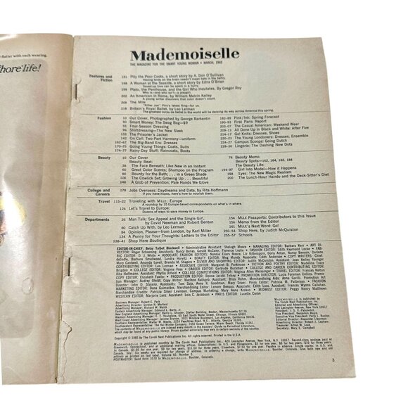 Mademoiselle Magazine March 1965 Spring Fashion Mod Era Condé Nast - Picture 4 of 10